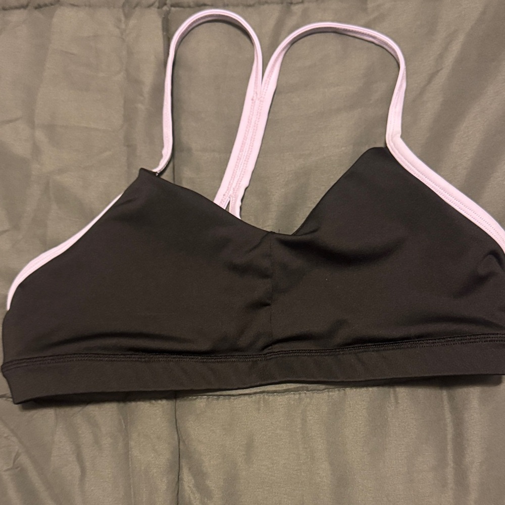 Elegant Black and Pink Sports Bra
